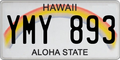 HI license plate YMY893