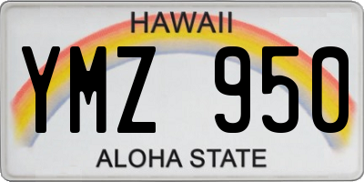 HI license plate YMZ950