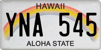 HI license plate YNA545