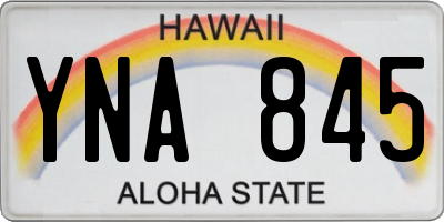 HI license plate YNA845
