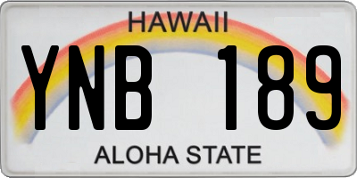HI license plate YNB189