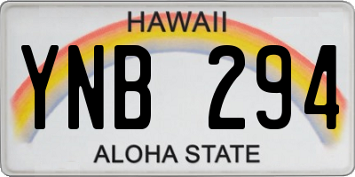 HI license plate YNB294