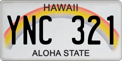 HI license plate YNC321