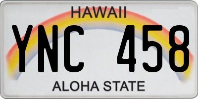 HI license plate YNC458