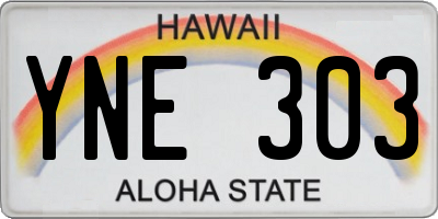 HI license plate YNE303