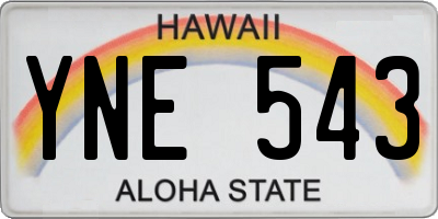 HI license plate YNE543