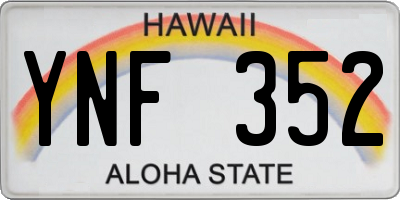 HI license plate YNF352