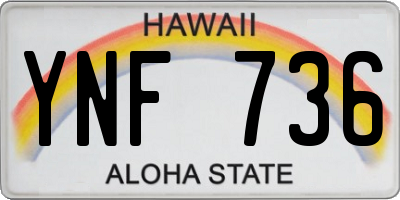HI license plate YNF736