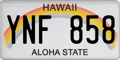HI license plate YNF858