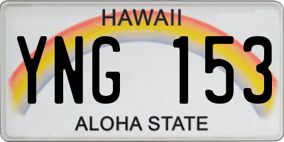 HI license plate YNG153