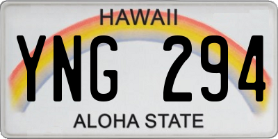 HI license plate YNG294
