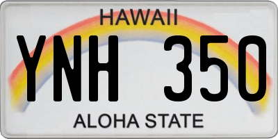 HI license plate YNH350