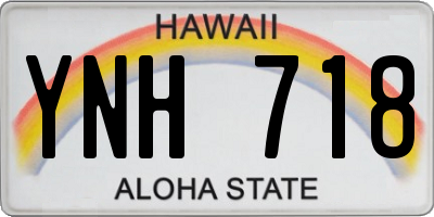 HI license plate YNH718