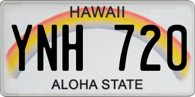 HI license plate YNH720