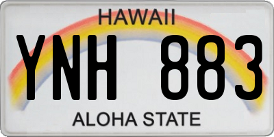 HI license plate YNH883