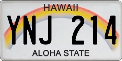 HI license plate YNJ214