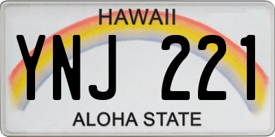 HI license plate YNJ221