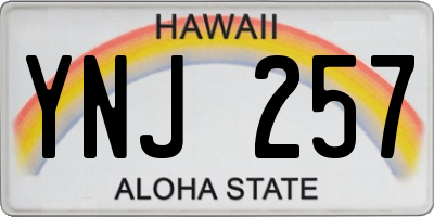 HI license plate YNJ257