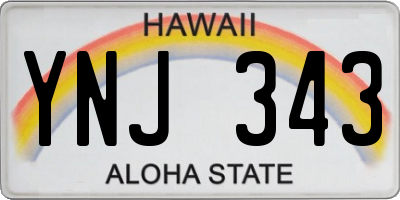 HI license plate YNJ343