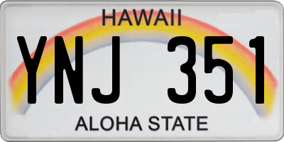 HI license plate YNJ351
