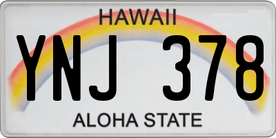 HI license plate YNJ378