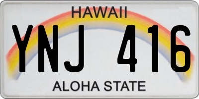 HI license plate YNJ416
