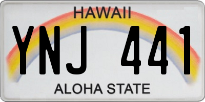 HI license plate YNJ441