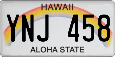 HI license plate YNJ458