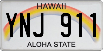 HI license plate YNJ911