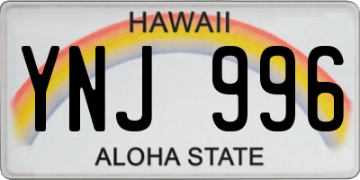 HI license plate YNJ996