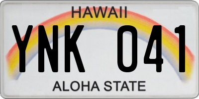 HI license plate YNK041