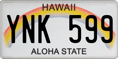 HI license plate YNK599