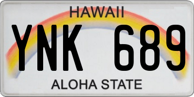 HI license plate YNK689
