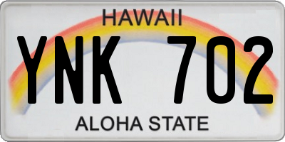 HI license plate YNK702