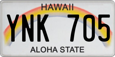 HI license plate YNK705