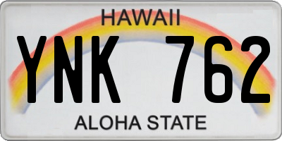 HI license plate YNK762