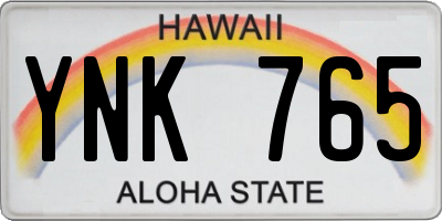 HI license plate YNK765