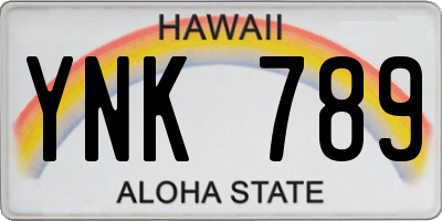HI license plate YNK789