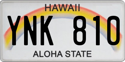 HI license plate YNK810