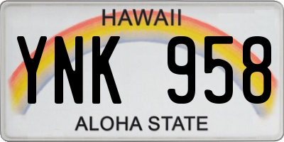 HI license plate YNK958