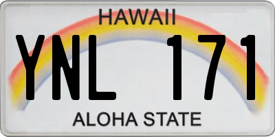 HI license plate YNL171