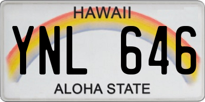 HI license plate YNL646