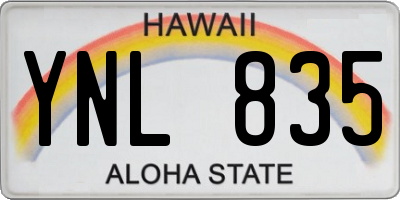 HI license plate YNL835