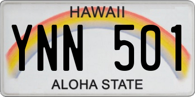 HI license plate YNN501
