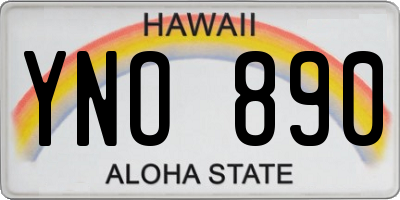 HI license plate YNO890