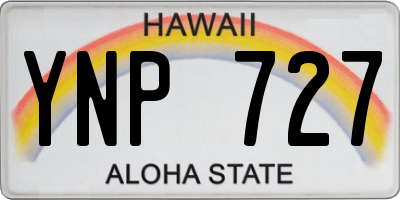 HI license plate YNP727