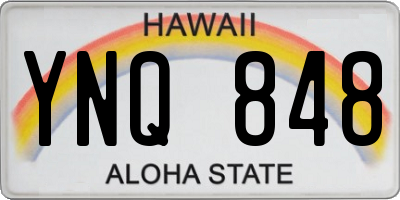 HI license plate YNQ848