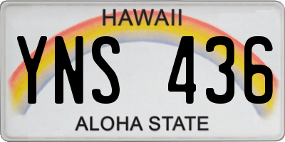 HI license plate YNS436