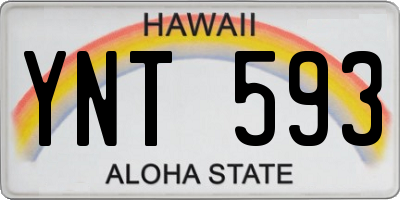 HI license plate YNT593