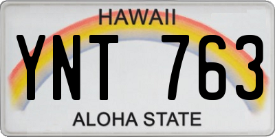 HI license plate YNT763